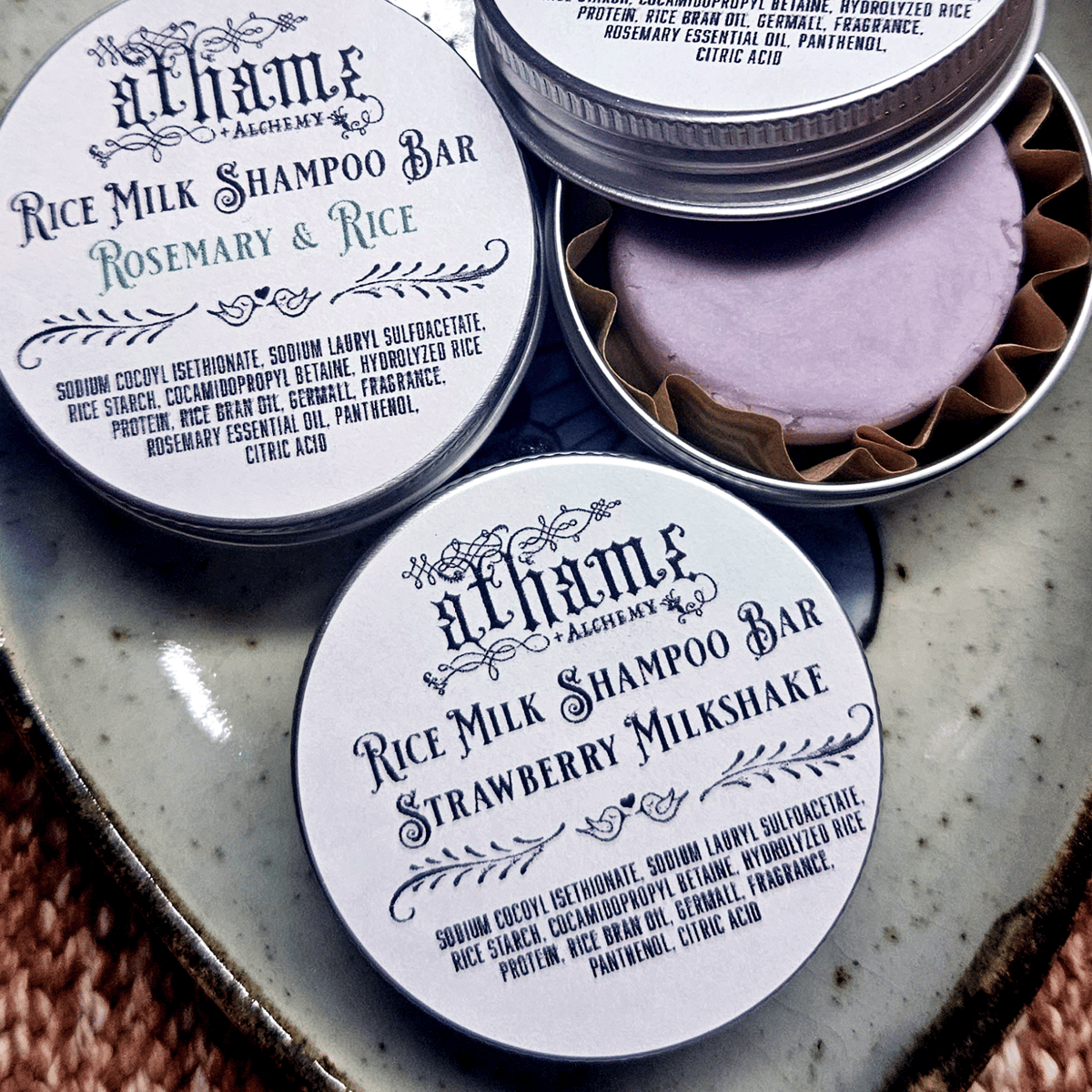 Traveller Rice Milk Shampoo Bar athame + alchemy