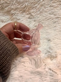 Image 4 of 2.5"Mini Pink Heart Bubbler Thick Glass Water Pipe