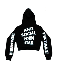 Image 2 of ANTI SOCIAL STAR REFLECTIVE CROPPED HOODIE