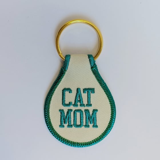 Image of Cat Mom Fabric Keytag