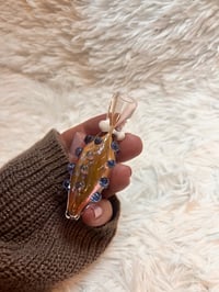 Image 4 of Double Bubble Small Gold Fumed Chillum Glass Pipe  One Hitter Glass