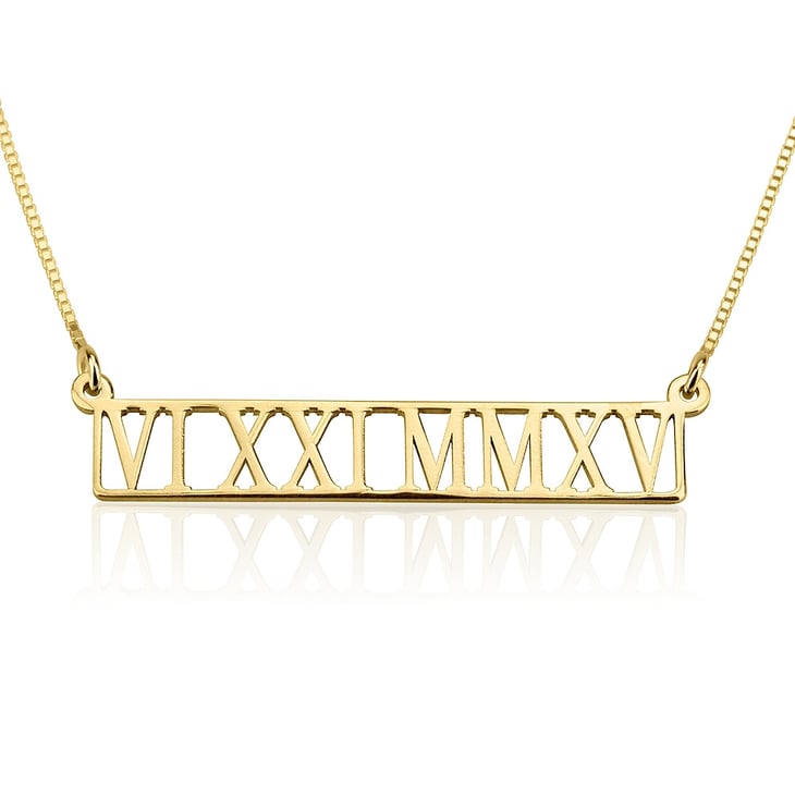 Image of Gold Roman Numeral Necklace