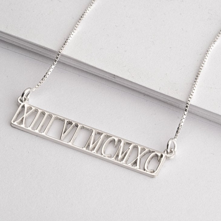 Image of Silver Roman Numeral Necklace