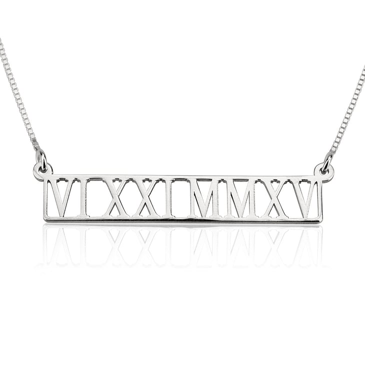 Image of Silver Roman Numeral Necklace