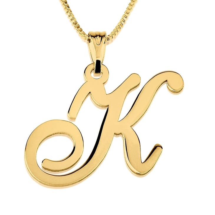 Image of Gold Cursive Letter Necklace