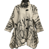 Image 4 of Joy Jacket - Natural colored Linen - Exuberance hand painted design