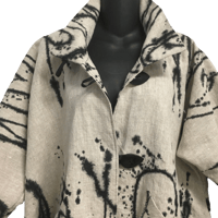Image 3 of Joy Jacket - Natural colored Linen - Exuberance hand painted design