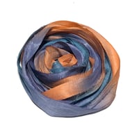 Image 2 of 10YD. OASIS HAND DYED SARI SILK RIBBON/HAND DYED BY COLOR KISSED SILK