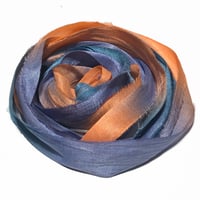 Image 3 of 10YD. OASIS HAND DYED SARI SILK RIBBON/HAND DYED BY COLOR KISSED SILK