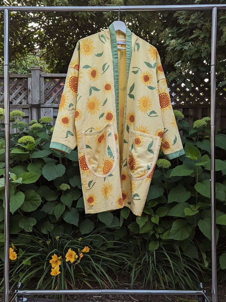 Image of Sunflower Tablecloth Robe - Medium