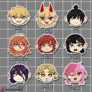 Image of Chainsaw Man Chibi Stickers