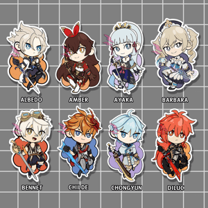 Image of DEADSTOCK Genshin Impact Chibi Stickers