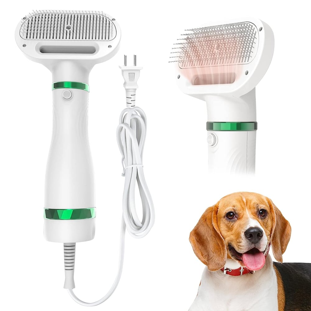 Image of COLORCORAL Pet Hair Dryer, 2 in 1 Dog Blow Dryer Pet Dryers for Dog Grooming with Slicker Brush, 