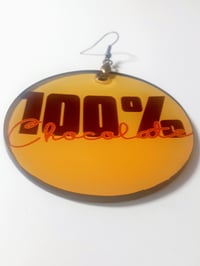 Image 3 of 100% Chocolate, Sublimated, Custom earrings