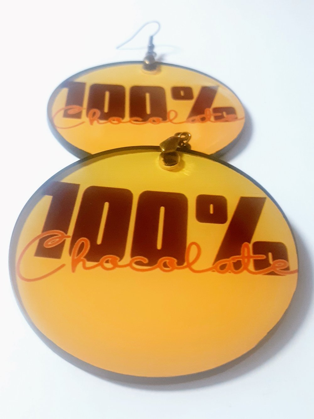 Image of 100% Chocolate, Sublimated, Custom earrings