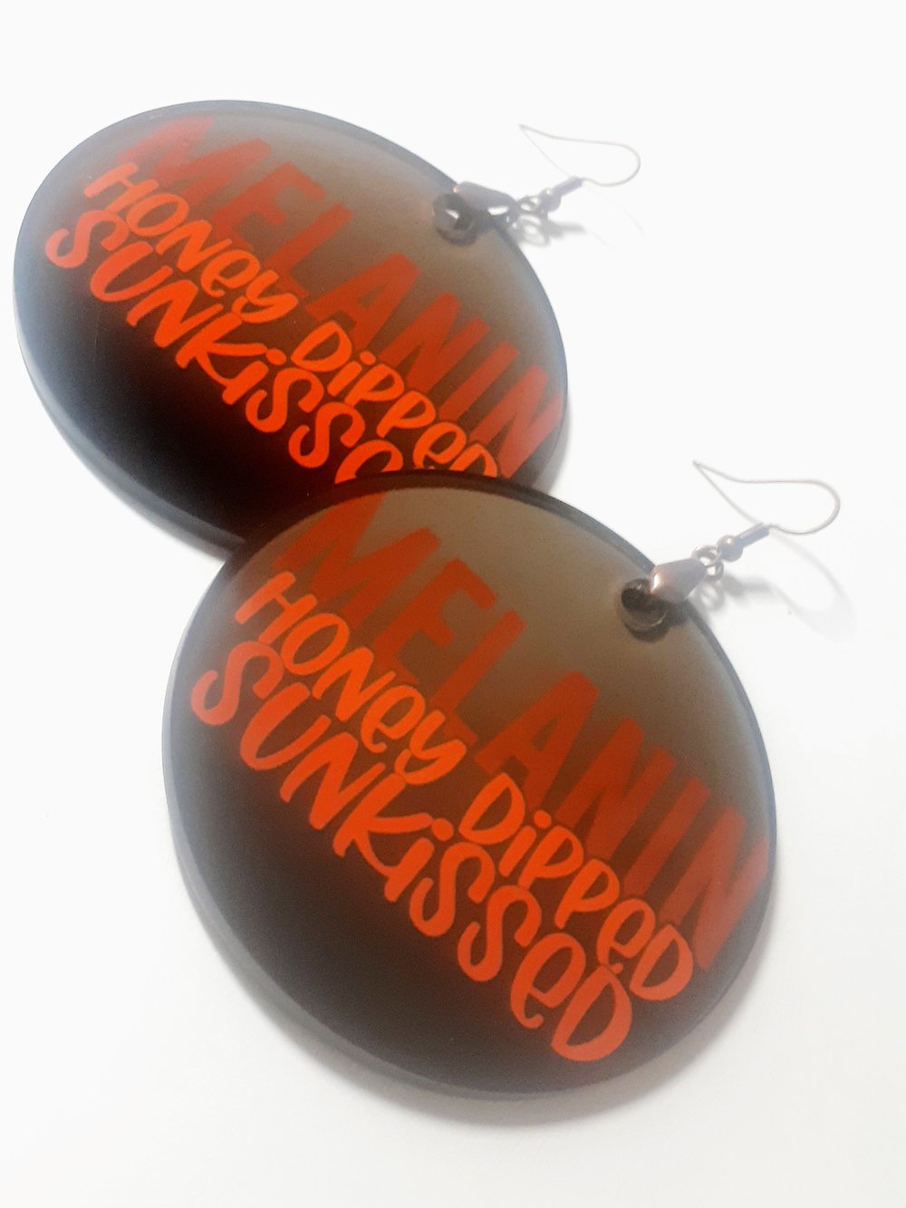 Image of Melanin, Honey Dipped, Sunkissed, Sublimated, Handmade, Custom earrings