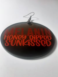 Image 4 of Melanin, Honey Dipped, Sunkissed, Sublimated, Handmade, Custom earrings