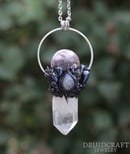 Image 1 of Amethyst Sphere & Clear Quartz Point Necklace