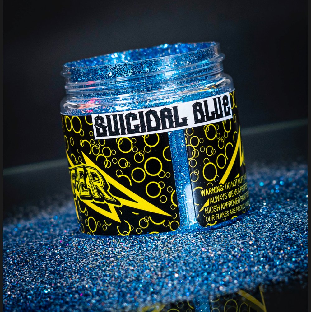 SUICIDAL BLUE  METAL FLAKE