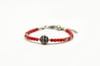 Traditional Croatian Handmade Bracelet With Red Pearls and Sibenik Button Pendant