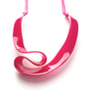 LINK NECKLACE_FUSHIA with black ribbon