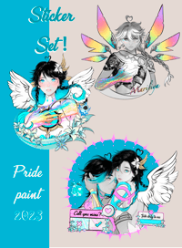 sticker set`- pride paint , venti , aether , xiaoven 