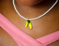 Image 1 of Grace faux pearl charm necklace
