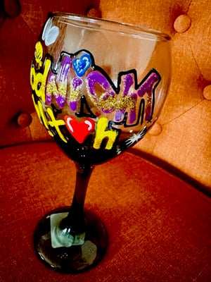 Image of Limit Edition Custom Made "Good Night B!tch" Wine Glass 