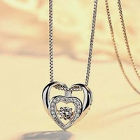 Stainless Steel English Alphabet Heart Set Zircon Pendant Personality Diy Name Necklace