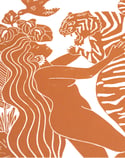 La Valse Sauvage Poudre - Linogravure originale en édition limitée format 24x30