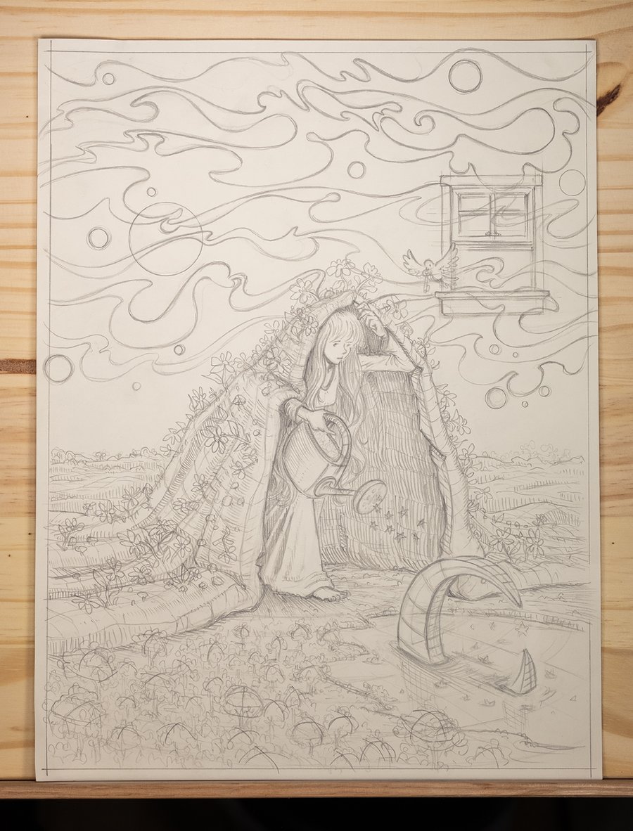 Image of Original Pencil Sketch - DMB Noblesville 2023