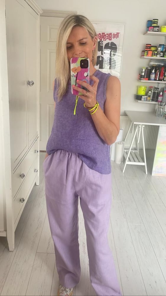 Image of Lilac linen trousers