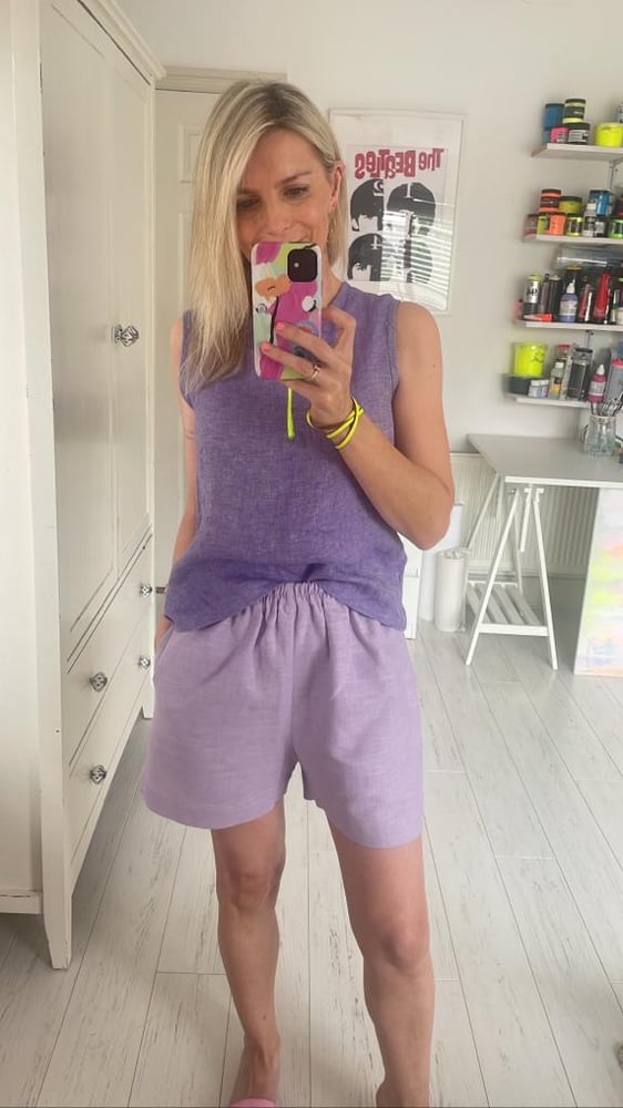 Image of Lilac linen shorts