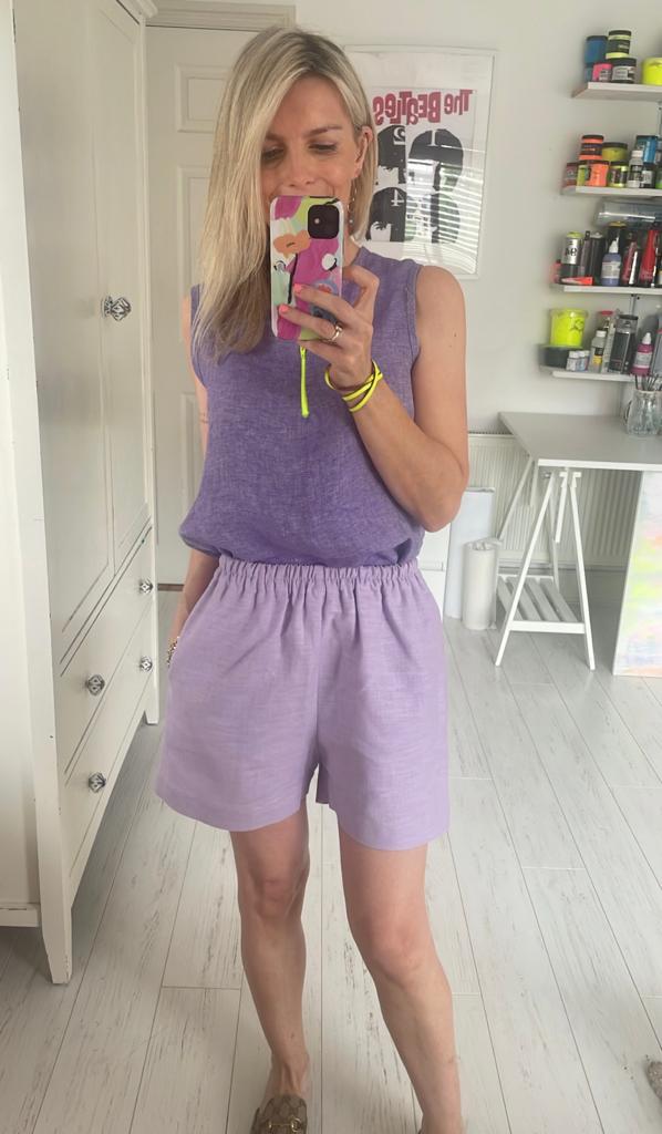 Image of Lilac linen shorts