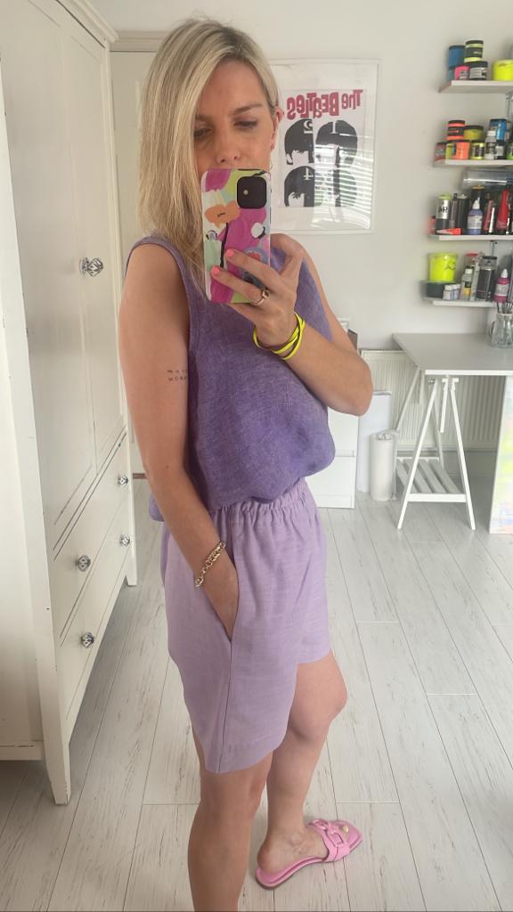 Image of Lilac linen shorts