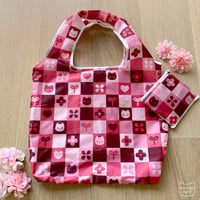 Image 1 of kitty patchwork reusable bag