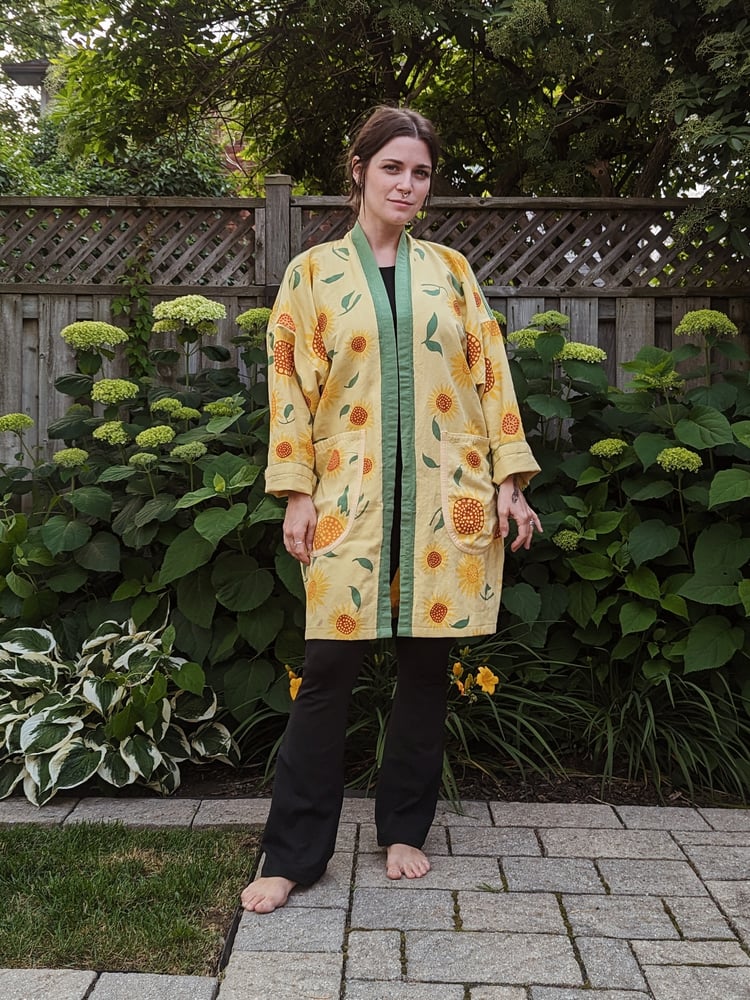 Image of Sunflower Tablecloth Robe - Medium