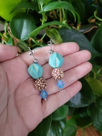 Image 2 of Blue Floral Earrings