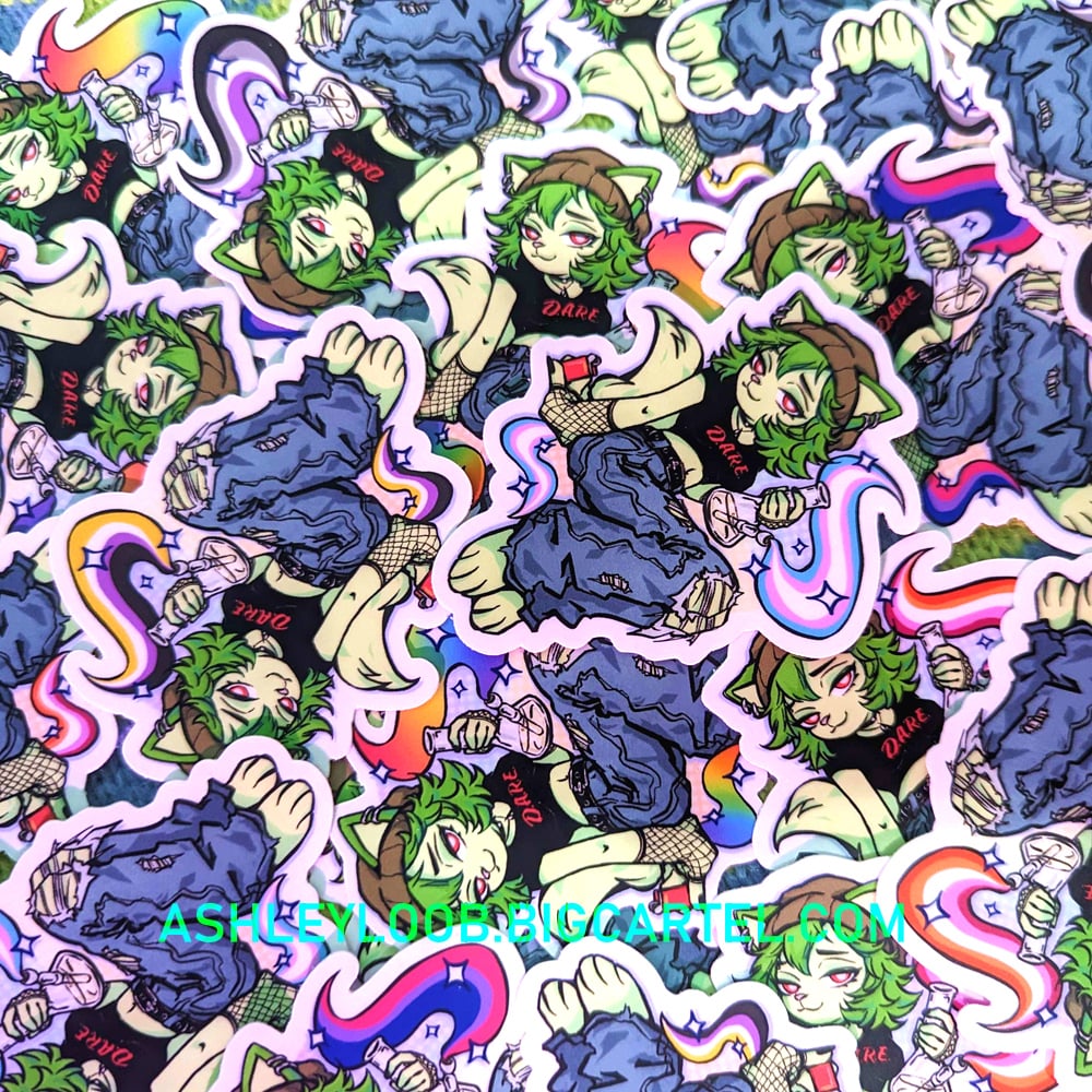 weed cat pride stickers