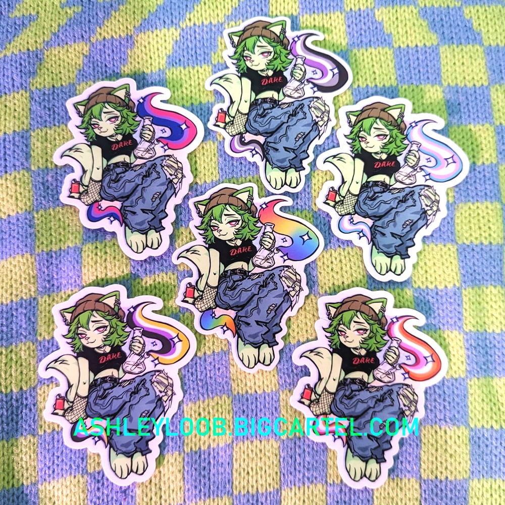 weed cat pride stickers