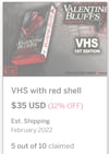 Valentine Bluffs: A Fan Film 1st edition red shell VHS