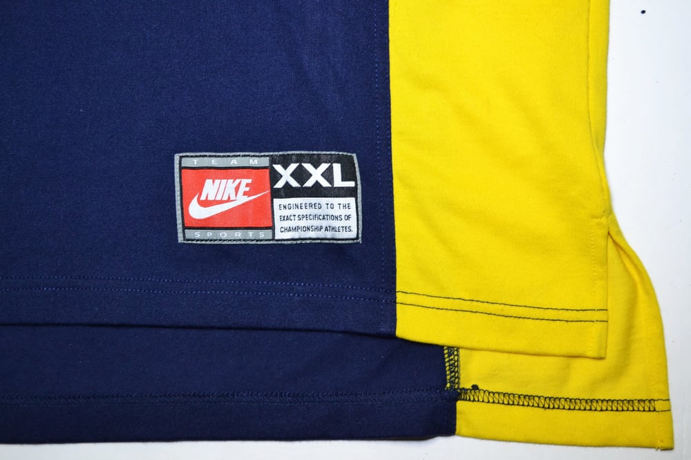 Image of Vintage 1990's Michigan Wolverines Nike Warm Up Shooting Shirt Sz.XXL