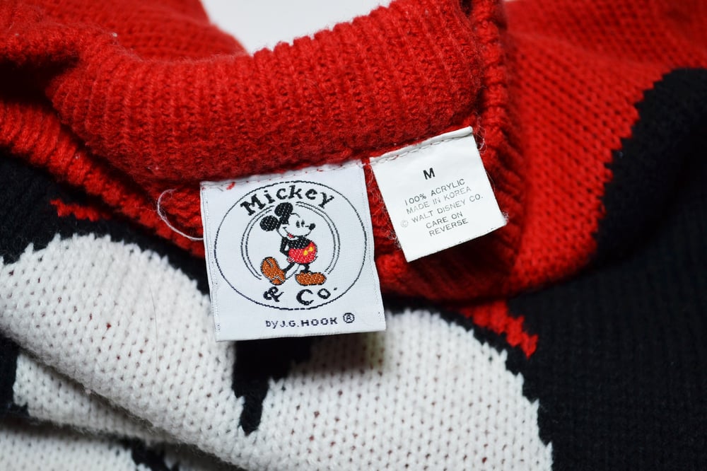 Image of Vintage 1990's Mickey Mouse Big Face Knit Sweater Sz.M