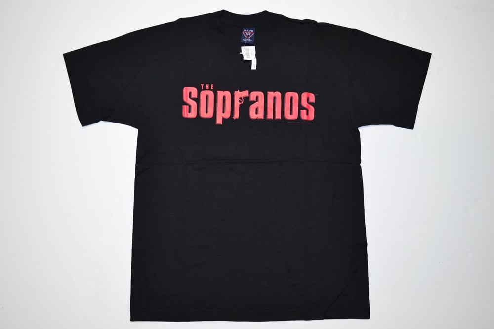 Image of Vintage 2000 The Sopranos Spell Out HBO Series T-Shirt Sz.L