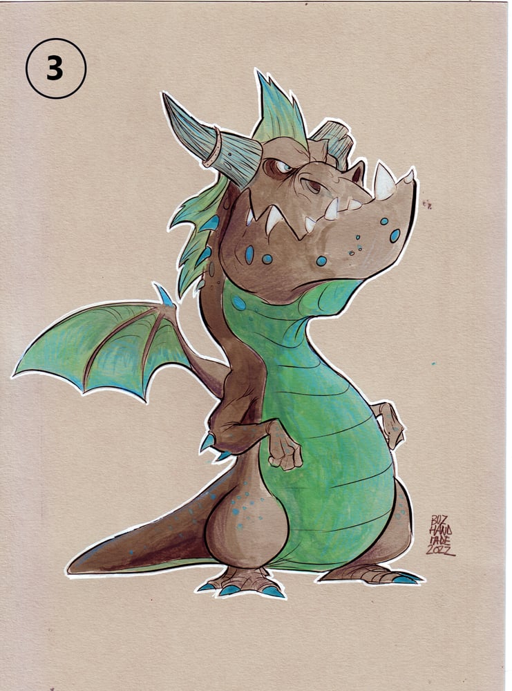 Image of Dragon Watercolor Illustration - Series 1