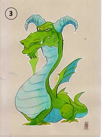 Image 3 of Dragon Watercolor Illustration - Series 2