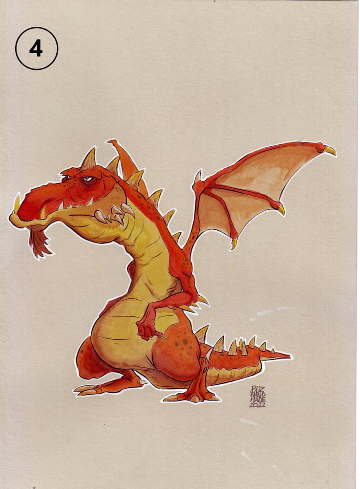 Image of Dragon Watercolor Illustration - Series 2