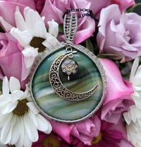 Image 1 of Silver Agate Moon Pendant 