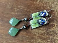 Image 5 of Floral enamel and gemstones earrings 