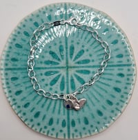 Image 5 of Gemstone and Letter Charm Silver Bracelet
